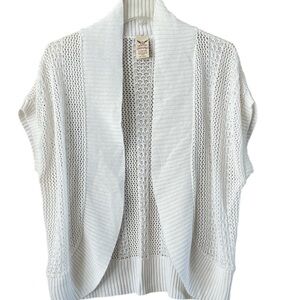 Faded Glory White Cardigan Sweater with Textured Knit Size Large
